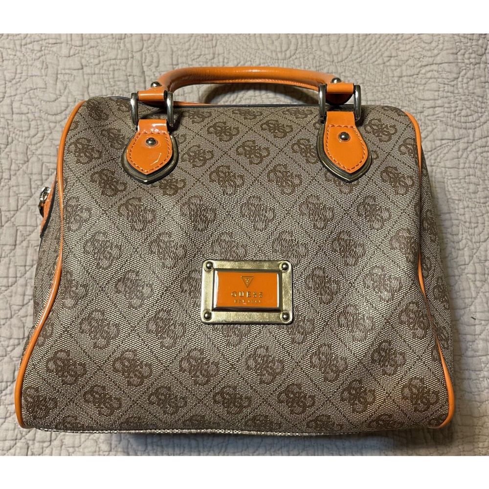 Guess Orange Satchel Handbag  New Without Tags
